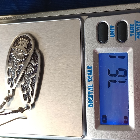 Vintage Native Style Mask Headdress Kachina Sterling Silver Dangle Earrings - Picture 10 of 12